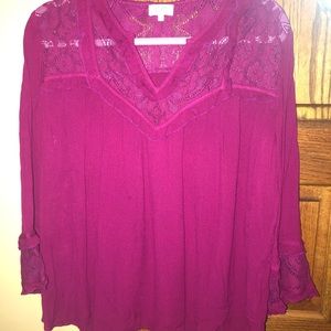 New with Tags-Crown and Ivy Purple Long Sleeve Top